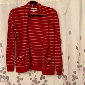 Red striped Banana Republic cardigan